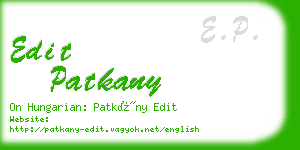 edit patkany business card